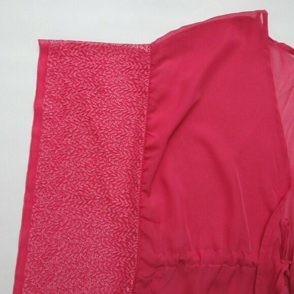 NWT YMI Swimwear Swim Cover-Up Wrap Shawl Topper Lightweight Sheer Lace Pink M - Picture 10 of 12